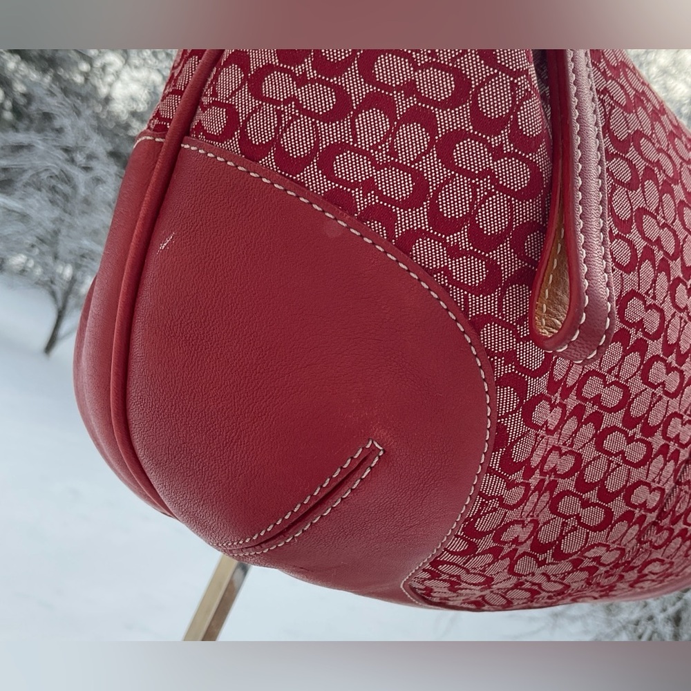COACH Vintage 6617 Ergo Hobo – Y2K Red Signature – EUC! ✨ - Picture 8 of 12